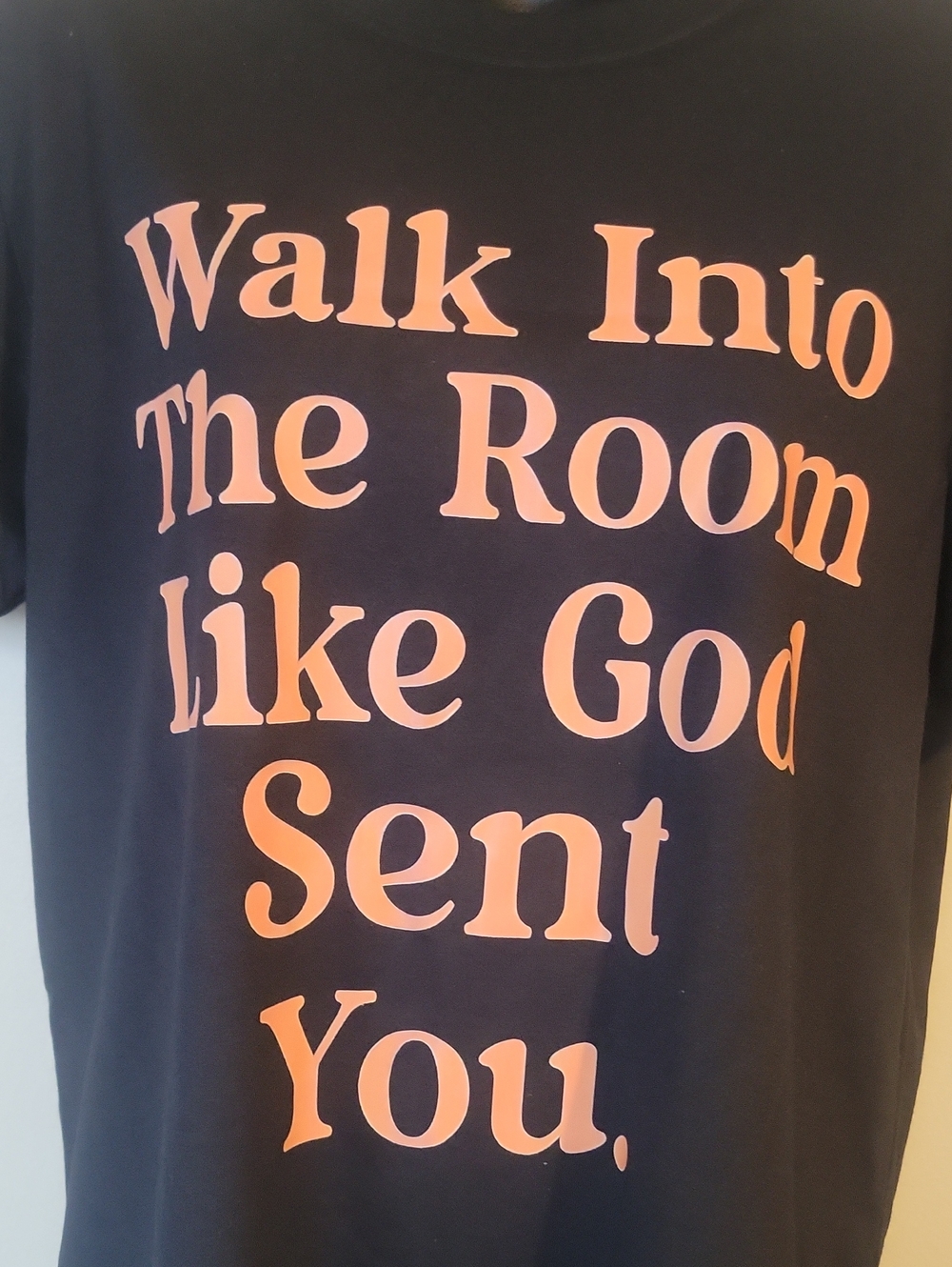 HALOO Black Graphic Tee - Walk Into The Room Like God Sent You - Picture 3 of 5